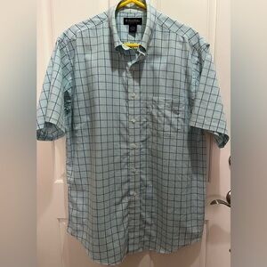 Brooks Brothers Non-Iron S/S Glen Plaid Woven Classic Fit Size Large